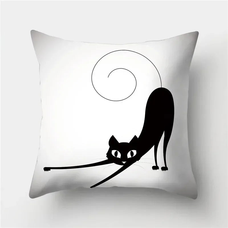 Cute Cat Cushion Cover 45x45cm - Axyaa Home Decor Pillowcases