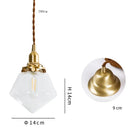 Axyaa Clear Glass LED Pendant Light, Copper Nordic Hanging Lamp for Home Decor