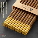 Axyaa Chicken Wing Wood Chopsticks Set - Anti-bacterial, High Temperature Resistant