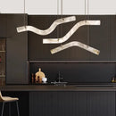 Axyaa Dimmable Led Marble Chandelier: Copper & Alabaster Art Pendant for Home