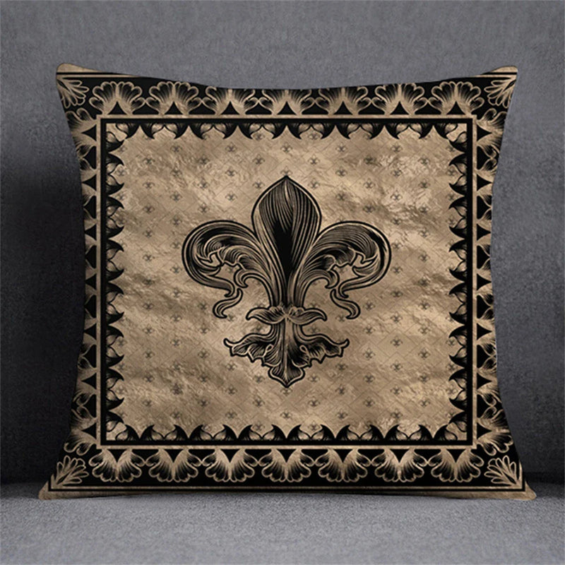 Axyaa Black Gold Plant Design Pillowcase for Elegant Home Decor
