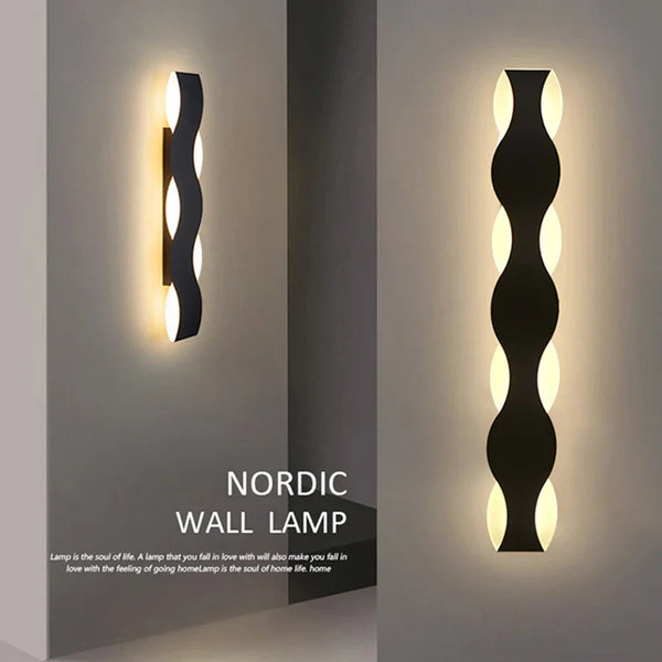 Axyaa Modern LED Wall Lamp Wave Design for Bedroom, Sofa, Bathroom Decor