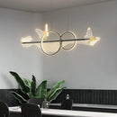 Axyaa Nordic Light Luxury LED Chandelier - Modern Black/Gold Butterfly Design