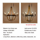 Axyaa Hemp Rope Ceiling Chandelier: Vintage Loft Pendant Lamp for Dining Room, Cafe, Living Room