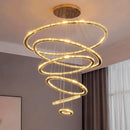 Axyaa Crystal Chandelier Stair Pendant Lamp Living Room Lighting Modern Interior Staircase Light