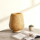Axyaa Bamboo Woven Bedroom Table Lamp Desk Decoration for Study & Bedside