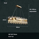 Axyaa Golden Chrome Silver Crystal LED Chandelier for Dining Room