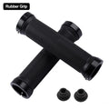 Axyaa Rubber MTB Grips with Alloy Cuffs - Anti-skid Bilateral Lock Handlebar Sleeve