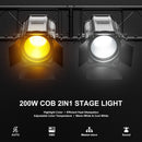 Axyaa 4PCS 200W LED COB Par Lights Barndoor Warm&Cold White Spotlights