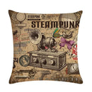 Axyaa Retro Typewriter Camera Linen Pillow Cover 45x45cm