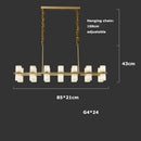 Axyaa Marble Copper LED Chandeliers: High-end Modern Gold Hanging Lamps for Home Decor