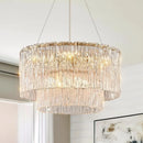 Axyaa Glass LED Chandelier: Luxury Modern Home Decor Lighting