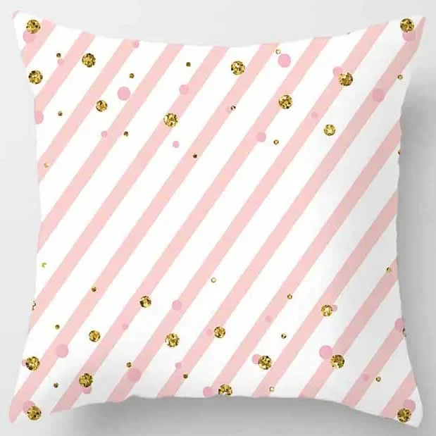 Axyaa Yellow Pink Pattern Square Pillowcase Home Decoration Cushion Cover