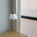 Axyaa Flower Glass LED Pendant Light Chandelier - Modern Kitchen Island Hanging Lamp Fixtures