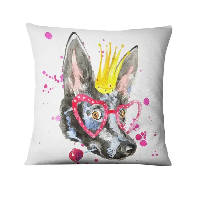 Axyaa French Bulldog Gift Cushion: Decorative Sofa Throw Pillow with American Cartoon Pet Print
