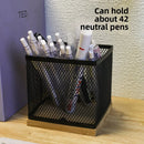 Axyaa Metal Pen Holder Storage Box Grid Student Desk Stationery Organizer