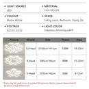 Axyaa Modern LED Chandelier with APP Remote Control for Home Decor Lighting