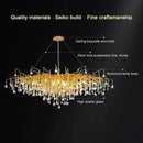 Gold Crystal Ceiling Chandelier for Dining Living Room Luxury by Axyaa