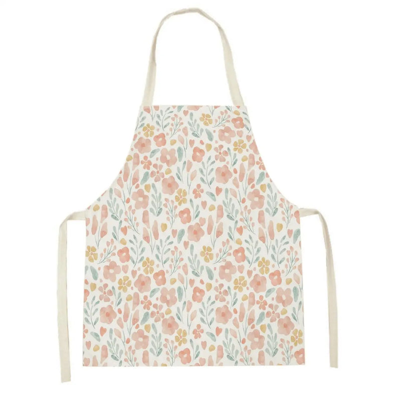 Axyaa Pink Tulip Kitchen Apron for Men and Women - Minimalist Floral Plant Design