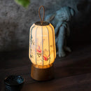 Axyaa Traditional Style Lantern Table Lamp, Hand Drawn Art Decoration for Tea Room