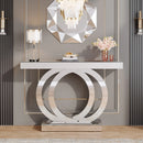 Axyaa Mirrored Console Table, Modern Entryway Table with Thickened Mirror Finish
