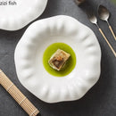 Axyaa White Ceramic Relief Plate Set - Restaurant Tableware