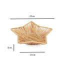 Axyaa Rattan Fruit Plate & Tea Tray: Retro Woven Storage Basket for Picnics & Snacks