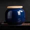 Axyaa Ceramic Tea Jar with Bamboo Lid for Home Storage and Decoration