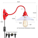 Axyaa Vintage Loft LED Wall Lamp Red Clear Glass Stair Light Fixtures
