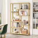 Axyaa 5 Tier Gold Bookshelf: Modern Etagere Bookcase with Open Storage Shelves