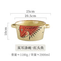 Axyaa Hand-Painted Japanese Soup Bowl: Large Capacity Ramen Noodle Dumpling Bowl