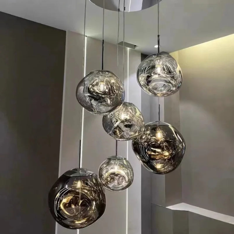 Axyaa LED Pendant Lava Lamp: Modern PVC Lighting for Home Decor & Kitchen Fixtures