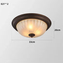 Axyaa Black Bronze Ceiling Light with Frosted Glass Shade & E27 Bulb
