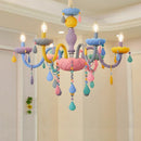 Axyaa Crystal Macaron Chandelier: Girl Princess Room Lighting
