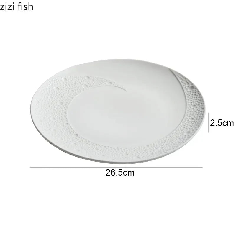 Axya Ceramic Dinner Plates - Elegant Round Tableware for Restaurant, Pasta, Sushi