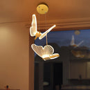 Axyaa Nordic Golden Butterfly LED Pendant Chandelier for Living Room & Bedroom