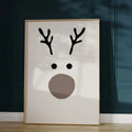 Axyaa Abstract Reindeer Canvas Print - Minimalist Christmas Wall Art for Modern Living Room