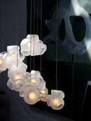 Axyaa Glass Design Chandelier Ceiling Light in Black White Pink