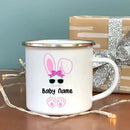 Axyaa Kids Bunny Enamel Mug - Personalized Easter Gift - Cocoa & Juice Cup