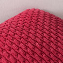 Axyaa Red Corduroy Cushion Cover for Home Sofa Bed - Soft Solid Pillowcase