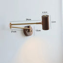 Axyaa Modern Wood and Iron Swing Sconce Light Spot Bulb with Pull Switch