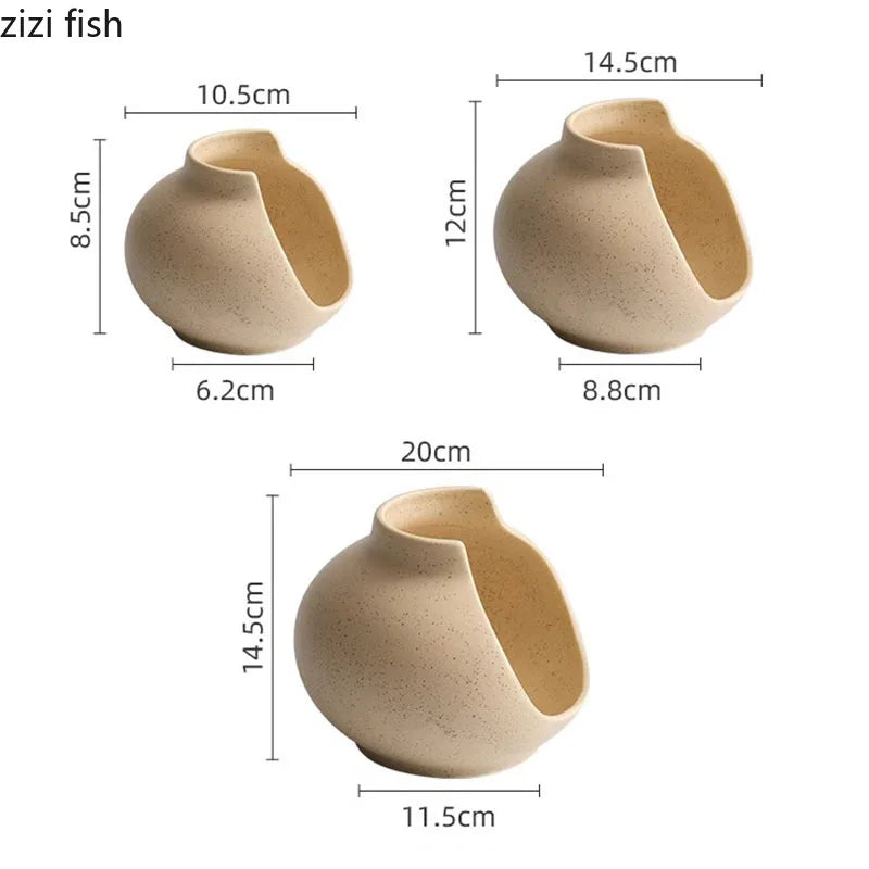 Axya Ceramic Irregular Vase Dinner Plate for Molecular Cuisine and Specialty Dining