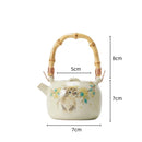 Axya Cat Doodle Teapot Kettle Set, Vintage Chinese Porcelain Tea Pot