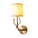 Axyaa Nordic Elk Copper Deer Head Fabric Led Wall Lamp