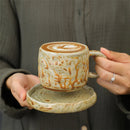 Axyaa Ceramic Coffee Cups and Saucers Set - Japanese Style Breakfast Afternoon Mugs