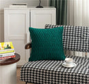 Axyaa 3D Geometric Velvet Pleated Cushion Cover for Home Decor