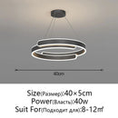 Axyaa Black White Led Pendant Ring Chandelier for Home Indoor Decor Lighting