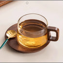 Axyaa Camellia Glass Coffee Cup Set