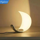 Axyaa Nordic Curl Moon LED Table Lamp for Bedroom Study Decor