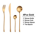 Axyaa Stainless Steel Gold Cutlery Set Matte Kitchen Accessories